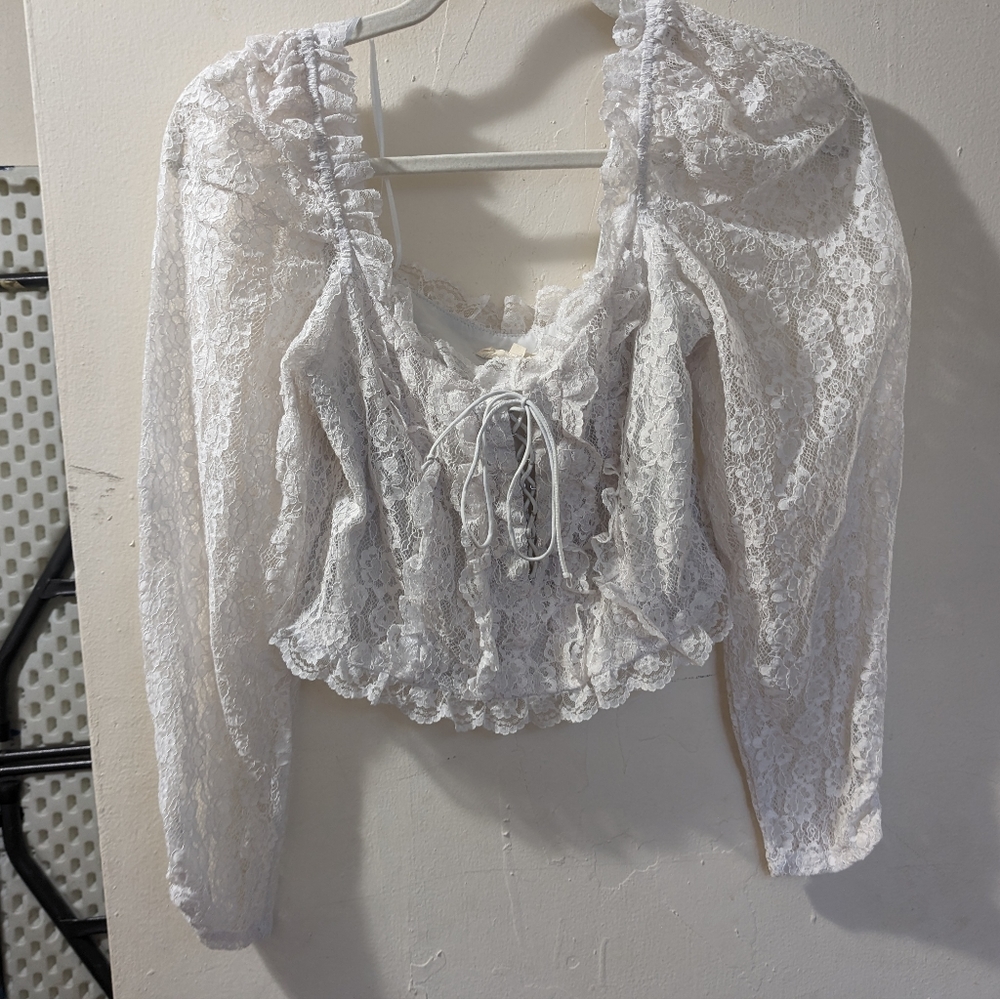 Dolls Kill cropped lace blouse Size Small (used)